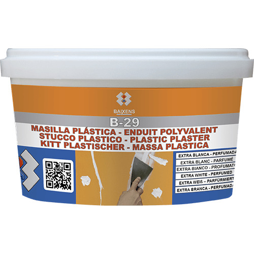 Masilla plástica extrablanca B-29 Brico 4-12 (Pote 750g)